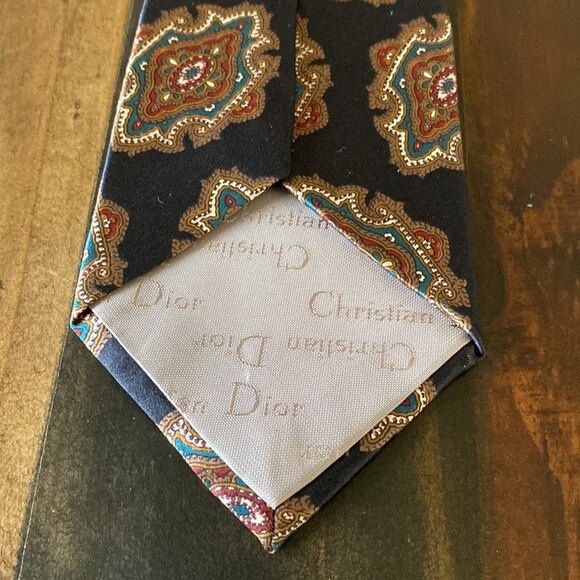 Christian Dior Monsieur 100% Silk Abstract Men's Tie - Picture 3 of 7